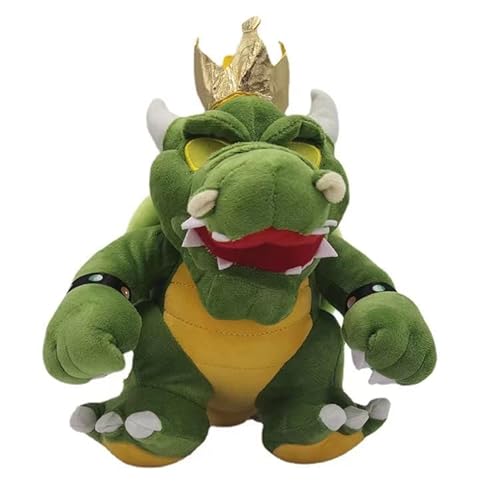 MASINIES Koopa Plüschtier, weiches Stofftier Spielzeug stehender Drache Koopa Bowser Plüschpuppe Plüsch, 25 cm (Green) von MASINIES