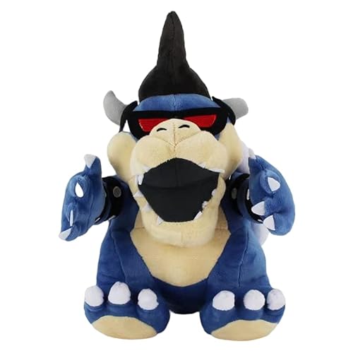 MASINIES Koopa Plüschtier, Bowser (Super Mario), weiches Stofftierspielzeug, stehender Drache, Plüschpuppe, 25 cm (blau) von MASINIES