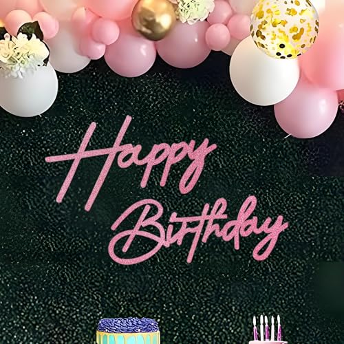 MASTRON Happy Birthday Schild – Glitzer-rosa Filz "Happy Birthday" Buchstabenschild für Ballonbogen Hintergrund Dekorationen – 1 Stück, Uni, alle Altersgruppen, Mädchen MASTRON Happy Birthday Schild – Glitzer-rosa Filz "Happy Birthday" Buchstabenschild für Ballonbogen Hintergrund Dekorationen – 1 Stück, Uni, alle Altersgruppen, Mädchen von MASTRON