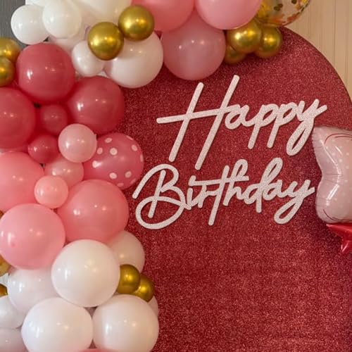 MASTRON Happy Birthday-Schild für Hintergrund – Glitzer-Filz, Happy Birthday-Buchstabenschild für Ballonbogen (Rose Gold) von MASTRON