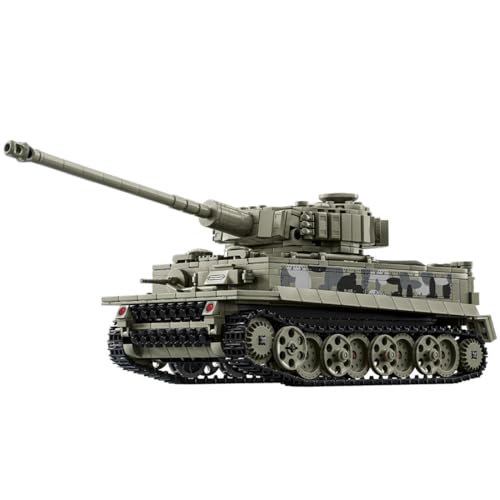 Militär Panzer Bausteine Modell, 968Teile WW2 Tiger Panzer Klemmbausteine Modellbausatz Schwerer Tank Konstruktionsspielzeug für Kinder Erwachsene Militär Panzer Bausteine Modell, 968Teile WW2 Tiger Panzer Klemmbausteine Modellbausatz Schwerer Tank Konstruktionsspielzeug für Kinder Erwachsene von MASUSE