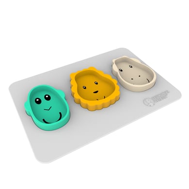 MATCHSTICK MONKEY™ Anti-Rutsch-Matte mit 3 Snacktellern von Matchstick Monkey
