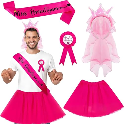 MATSOONY JGA Männer Kostüm, JGA Outfit Set, 5 Stück Junggesellenabschied Männer Kostüm, Perücke Accessoires, Lustiges JGA Outfit für Partys, Hochzeiten Junggesellenabschiede MATSOONY JGA Männer Kostüm, JGA Outfit Set, 5 Stück Junggesellenabschied Männer Kostüm, Perücke Accessoires, Lustiges JGA Outfit für Partys, Hochzeiten Junggesellenabschiede von MATSOONY