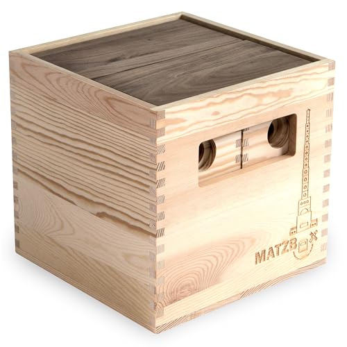 MATZBOX - Montessori Kreativbaukasten - ausgezeichnetes Holzspielzeug - Konstruktionsspielzeug - nachhaltige Natur XL Holzbausteine - großes Spielzeuggeschenk ab 2, 3, 4, 5 Jahren von MATZBOX