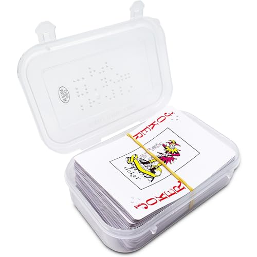 Braille-Spielkarten, großer Druck, taktile Pokerkarten für blinde Menschen, Braille-Poker mit großem Druck und erhöhten Punkten für Senioren und Sehbehinderte von MAUJOY