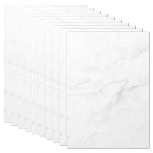 50x Briefpapier DIN A5 beidseitig Bedruckt - Blanko Briefpapier Set zum Beschriften und Bedrucken für Hochzeit, Geburtstag, Einladungen (A5, Marmor) von MAVANTO