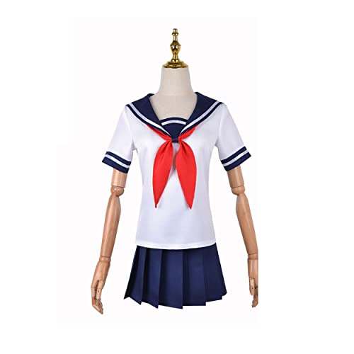 MAVNES Ayano Aishi Cosplay Kostüm JK School Uniform Seemann Kleid Plisebissen Rock Halloween,White-S von MAVNES