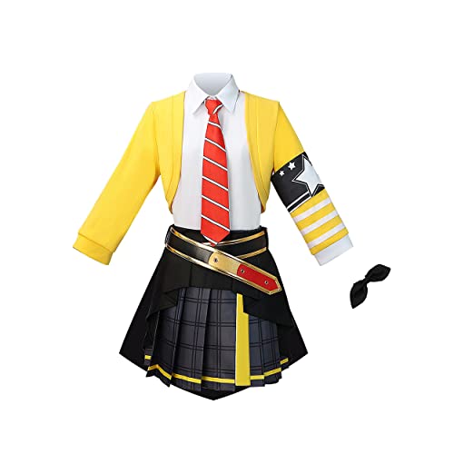 MAVNES Frauen Anime Tenma Saki Cosplay Kostüm Gelbe JK Uniform Halloween Kleid,Yellow-3XL von MAVNES