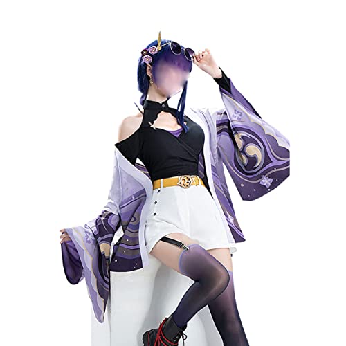 MAVNES Women Game Raiden Shogun Beelzebul Cosplay Kostüm Zubehör Halloween Full Set,Purple-XXL MAVNES Women Game Raiden Shogun Beelzebul Cosplay Kostüm Zubehör Halloween Full Set,Purple-XXL von MAVNES