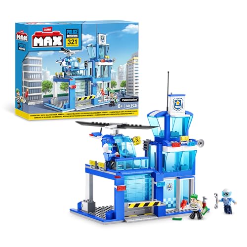 MAX Adventure Police Station Playset (318 Pieces) Building Bricks Toys for Kids 5+ Create Vehicles and More UNbox Discover, Major Brand Compatible von Max Build More