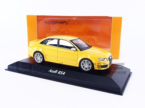 MAXICHAMPS 940014600-1:43 Audi RS4-2004-Yellow Collectible Miniaturauto gelb von Minichamps