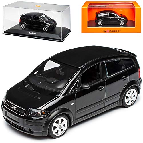 MAXICHAMPS A*U*D*I A2 8Z Schwarz 1999-2005 1/43 Minichamps Modell Auto Kompatibel mit Audi von MAXICHAMPS