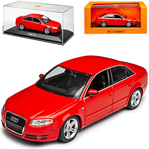 MAXICHAMPS A*U*D*I A4 B7 Limousine Rot 2004-2008 1/43 Minichamps Modell Auto von MAXICHAMPS