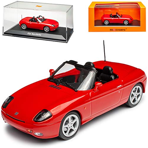 MAXICHAMPS FIAT Barchetta Type 183 Cabrio Rot 1995-2005 1/43 Minichamps Modell Auto von MAXICHAMPS