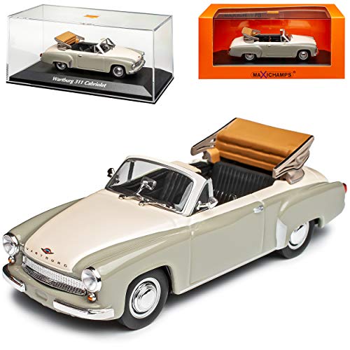 MAXICHAMPS Wartburg 311 Cabrio Grau Weiss 1955-1965 1/43 Minichamps Modell Auto von MAXICHAMPS