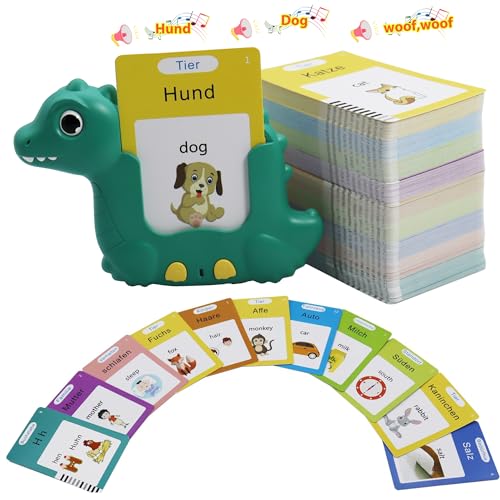 MAYAPHILOS Sprechende Lernkarten Deutsch und Englisch mit 510 Wöter, Sprechenden Flash Karten, Deutsch Lernspielzeug für Vorschulkinder Geschenk Für Jungen Mädchen von MAYAPHILOS