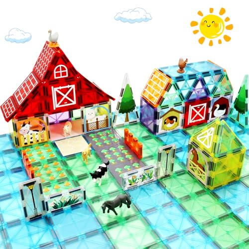 MAYAPHILOS 76 Blätter Magnetische Bausteine mit 6 Tiere, Bauerhof Thema Magnet Montessori Spielzeug für Kinder, STEM-Lernspielzeug Magnetbausteine für 3+ Jahre alt Jungen und Mädchen MAYAPHILOS 76 Blätter Magnetische Bausteine mit 6 Tiere, Bauerhof Thema Magnet Montessori Spielzeug für Kinder, STEM-Lernspielzeug Magnetbausteine für 3+ Jahre alt Jungen und Mädchen von MAYAPHILOS