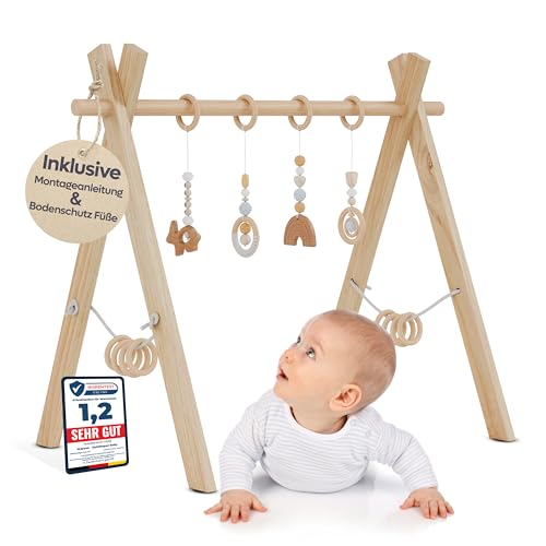MAYSON® Spielbogen Baby aus Holz nach Montessori – Höhenverstellbarer & Schadstofffreier Spielbogen (Spieltrapez) – Sicher ab 0 Monate – Perfekt für Neugeborene von MAYSON