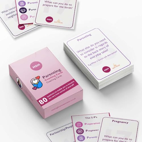 MBM 80 Eltern-Coaching-Karten Bekannt als Lernkarten, Emotionskarten, Gesprächsstarter, Eisbrecher, Fragekarten und Gesprächskarten. Ideal für frischgebackene Eltern. Zur Entwicklung der von MBM
