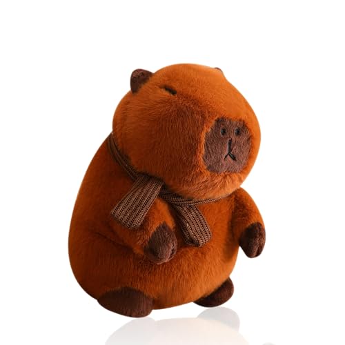 Simulation Capybara Plüschtier, Capybara Kuscheltiere Plüschtier groß 25cm Wasserschwein Kuscheltier süß Stofftiere Schlafendes Plüschtier Geschenke für Kinder und Erwachsene(Color:Brown A,Size:25cm) von MBNKMEBU