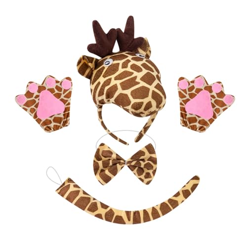 MCAOAL 1/3/4/5pcs Kinder Mädchen Giraffe Kostümzubehör Set Giraffe Ohren Stirnband Bowtie Giraffe Schwanz Tutu Rock Für Tierparty MCAOAL 1/3/4/5pcs Kinder Mädchen Giraffe Kostümzubehör Set Giraffe Ohren Stirnband Bowtie Giraffe Schwanz Tutu Rock Für Tierparty von MCAOAL