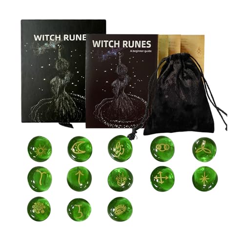 MCAOAL 13pcs Glas Runen Stein Unregelmäßige Wahrsagungs Runen Stein Mit Anweisungen Und Samtbeutel Heilen Geschenkdekoration MCAOAL 13pcs Glas Runen Stein Unregelmäßige Wahrsagungs Runen Stein Mit Anweisungen Und Samtbeutel Heilen Geschenkdekoration von MCAOAL