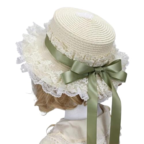 MCAOAL Atmungsaktives Strohmonnet Bequemer Viktorianischer Themenereignis Mit Spitzenverkleidung Und Bowknot Für Cosplay Versammlungen MCAOAL Atmungsaktives Strohmonnet Bequemer Viktorianischer Themenereignis Mit Spitzenverkleidung Und Bowknot Für Cosplay Versammlungen von MCAOAL