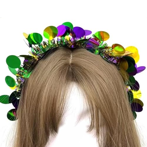 MCAOAL Auffällige Tinsel Stirnbänder Mardi Gras Kopfbedeckung Für Mädchen Maskerade Haarzubehör Mardi Gras Flapper Stirnband MCAOAL Auffällige Tinsel Stirnbänder Mardi Gras Kopfbedeckung Für Mädchen Maskerade Haarzubehör Mardi Gras Flapper Stirnband von MCAOAL
