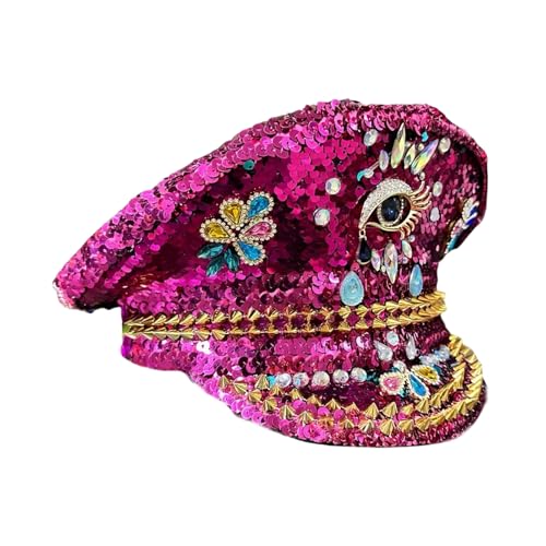 MCAOAL Bejeweled Captain Hat Heavy Crystal Party Überraschung Geschenk Für Mädchen Jungen Braut Für Karnevals Musikfestival MCAOAL Bejeweled Captain Hat Heavy Crystal Party Überraschung Geschenk Für Mädchen Jungen Braut Für Karnevals Musikfestival von MCAOAL
