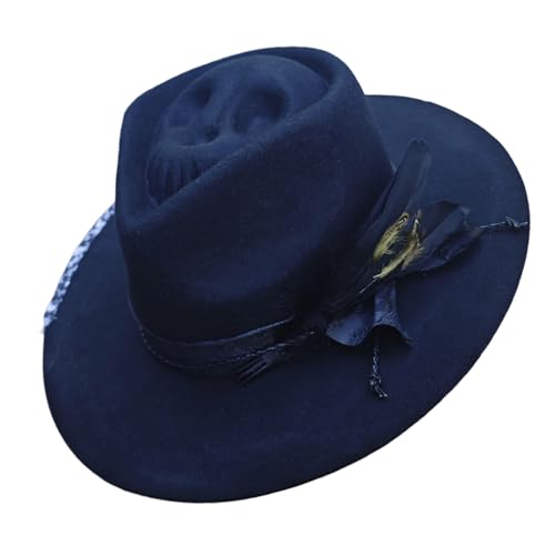 MCAOAL Wolle Fedoras Mit Schädelkopf Top Design Bequemer Kostümhut Für Tägliche Verschleiß Und Halloween Party Kopfzubehör MCAOAL Wolle Fedoras Mit Schädelkopf Top Design Bequemer Kostümhut Für Tägliche Verschleiß Und Halloween Party Kopfzubehör von MCAOAL