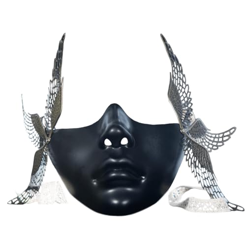 Maskerademaske Mit Flügel Halbe Gesichtsmaske Halloween Maske Mechanische Maske Für Frauen Männer Halloween Masquerade Cosplay Maskerademaske Mit Flügel Halbe Gesichtsmaske Halloween Maske Mechanische Maske Für Frauen Männer Halloween Masquerade Cosplay von MCAOAL