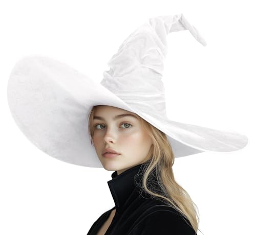 MCJC Hexenhut für Erwachsene, gerüschte breite Krempe, Halloween-Maskerade, Party-Kostüm-Zubehör von MCJC