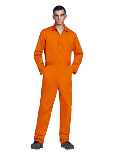 MCJC Overall für Erwachsene, Marineblau, Halloween, Horror-Killer-Kostüm für Herren, Orange/Abendrot im Zickzackmuster (Sunset Chevron), X-Large von MCJC