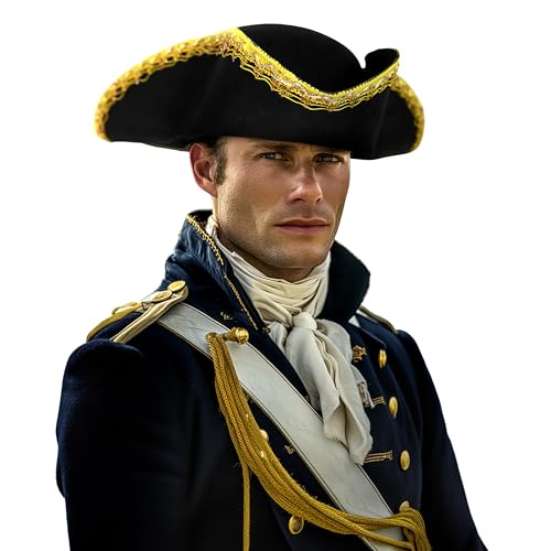 MCJC Piratenhut, Fluch der Karibik, für Erwachsene, Halloween, Kolonial-Kostüm-Zubehör (Gold) von MCJC