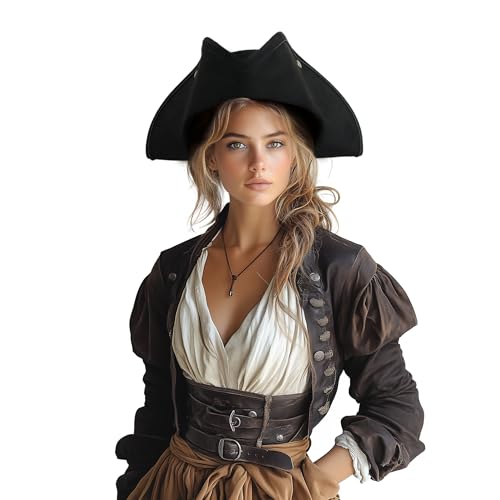 MCJC Piratenhut für Damen, Erwachsene, Halloween, Kolonial-Kostüm-Zubehör MCJC Piratenhut für Damen, Erwachsene, Halloween, Kolonial-Kostüm-Zubehör von MCJC
