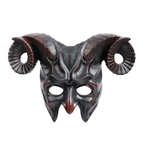 MCJC Teufelsziegen-Horn-Maske, Halloween-Cosplay-Requisiten, Erwachsenen-Halbgesichtsmaske, 4 Farben MCJC Teufelsziegen-Horn-Maske, Halloween-Cosplay-Requisiten, Erwachsenen-Halbgesichtsmaske, 4 Farben von MCJC