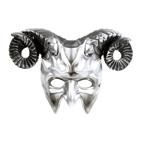 MCJC Teufelsziegen-Horn-Maske, Halloween-Cosplay-Requisiten, Erwachsenen-Halbgesichtsmaske, 4 Farben von MCJC