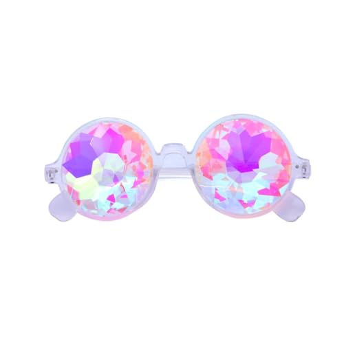MCNZNJONV Kaleidoskopbrille, Regenbogen-Kristalllinsen-Beugungsbrille, festliche Schutzbrille, Regenbogen-Sonnenbrille, perfekt für Rave-Partys, Musikfestivals und Outfits von MCNZNJONV