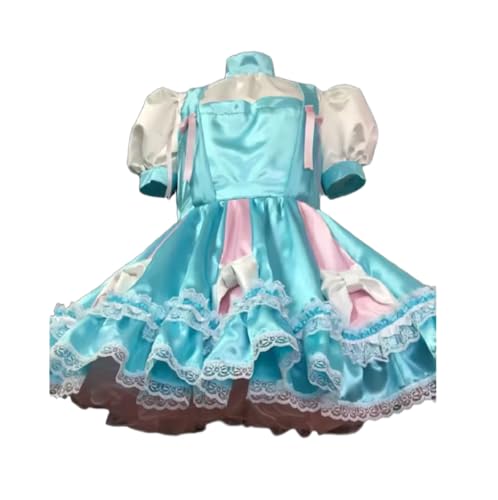MCORKHUEIRGH Cosplay Sissy Bow High Neck Cropped Navel Skirt Girls Skirt Suit For Adults,blue,6XL von MCORKHUEIRGH
