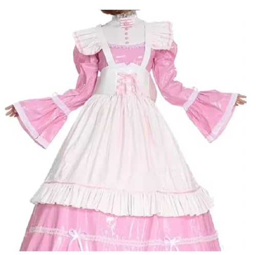 MCORKHUEIRGH Dress New PVC Lockable Sissy Girl Maid Long Apron Bandage Cosplay,pink,XL MCORKHUEIRGH Dress New PVC Lockable Sissy Girl Maid Long Apron Bandage Cosplay,pink,XL von MCORKHUEIRGH