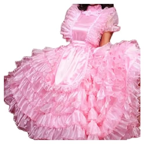 MCORKHUEIRGH Halloween Costume For Women Lockable Sissy Satin Long Dress Goth Maid Costume,pink,6XL MCORKHUEIRGH Halloween Costume For Women Lockable Sissy Satin Long Dress Goth Maid Costume,pink,6XL von MCORKHUEIRGH