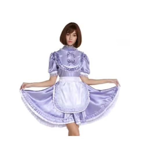 MCORKHUEIRGH Lockable Lavender Satin Maid Dress Cosplay Costume Tailored Halloween Costume,purple,4XL MCORKHUEIRGH Lockable Lavender Satin Maid Dress Cosplay Costume Tailored Halloween Costume,purple,4XL von MCORKHUEIRGH