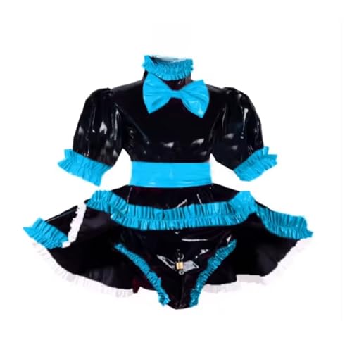 MCORKHUEIRGH Lockable Sissy Cosplay PVC Dress Underwear Maid Set Dress Customized,blue,6XL MCORKHUEIRGH Lockable Sissy Cosplay PVC Dress Underwear Maid Set Dress Customized,blue,6XL von MCORKHUEIRGH