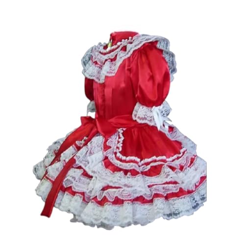 MCORKHUEIRGH Maid Cosplay Apron Adult Sissy Mock Apron French Dress Lockable And Customized,red,L MCORKHUEIRGH Maid Cosplay Apron Adult Sissy Mock Apron French Dress Lockable And Customized,red,L von MCORKHUEIRGH