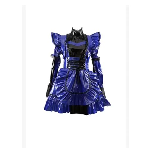 MCORKHUEIRGH Maid PVC Dress Lockable Costume Customized Halloween Set,blue,XL MCORKHUEIRGH Maid PVC Dress Lockable Costume Customized Halloween Set,blue,XL von MCORKHUEIRGH
