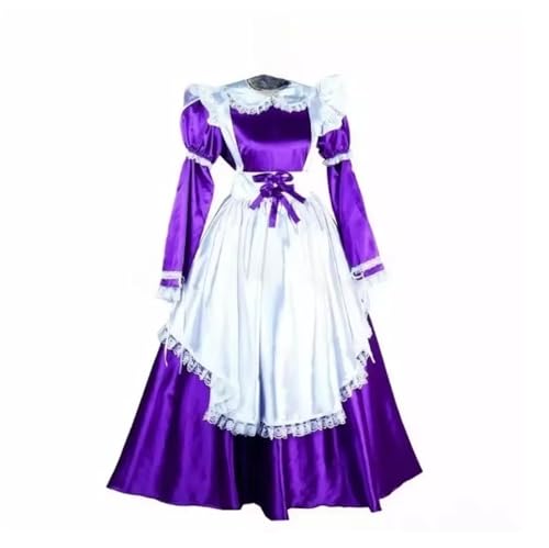 MCORKHUEIRGH Sissy Girl Lockable Dress Maid Cosplay Christmas Costume Tailored,purple,7XL von MCORKHUEIRGH