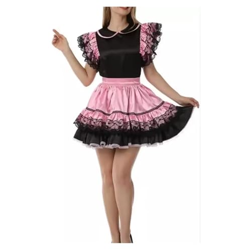 MCORKHUEIRGH Sissy Girl Satin Lockable Dress Maid Cosplay Carnival Christmas Set Adult Custom,black And Pink,6XL MCORKHUEIRGH Sissy Girl Satin Lockable Dress Maid Cosplay Carnival Christmas Set Adult Custom,black And Pink,6XL von MCORKHUEIRGH