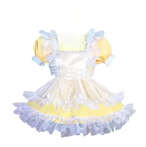 MCORKHUEIRGH Sissy Lockable Satin Dress Girl Maid Cosplay Customized Christmas Carnival Costumes,yellow,M MCORKHUEIRGH Sissy Lockable Satin Dress Girl Maid Cosplay Customized Christmas Carnival Costumes,yellow,M von MCORKHUEIRGH