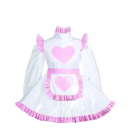 MCORKHUEIRGH Sissy PVC Lockable Dress, Maid Cosplay, Customized Christmas Costume,white,6XL von MCORKHUEIRGH