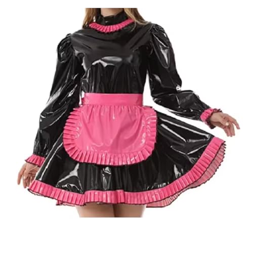 Sissy PVC Maid Dress Uniform Squeeze Out Maid Cosplay Customized Halloween Costume,pink,S Sissy PVC Maid Dress Uniform Squeeze Out Maid Cosplay Customized Halloween Costume,pink,S von MCORKHUEIRGH